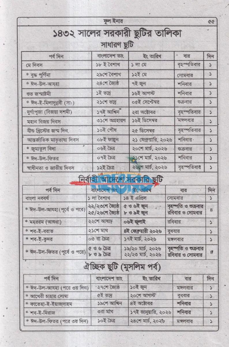 ৭৪ তম বর্ষ লোকনাথ ফুল পঞ্জিকা ১৪৩২ সনের Hindu Religious Books