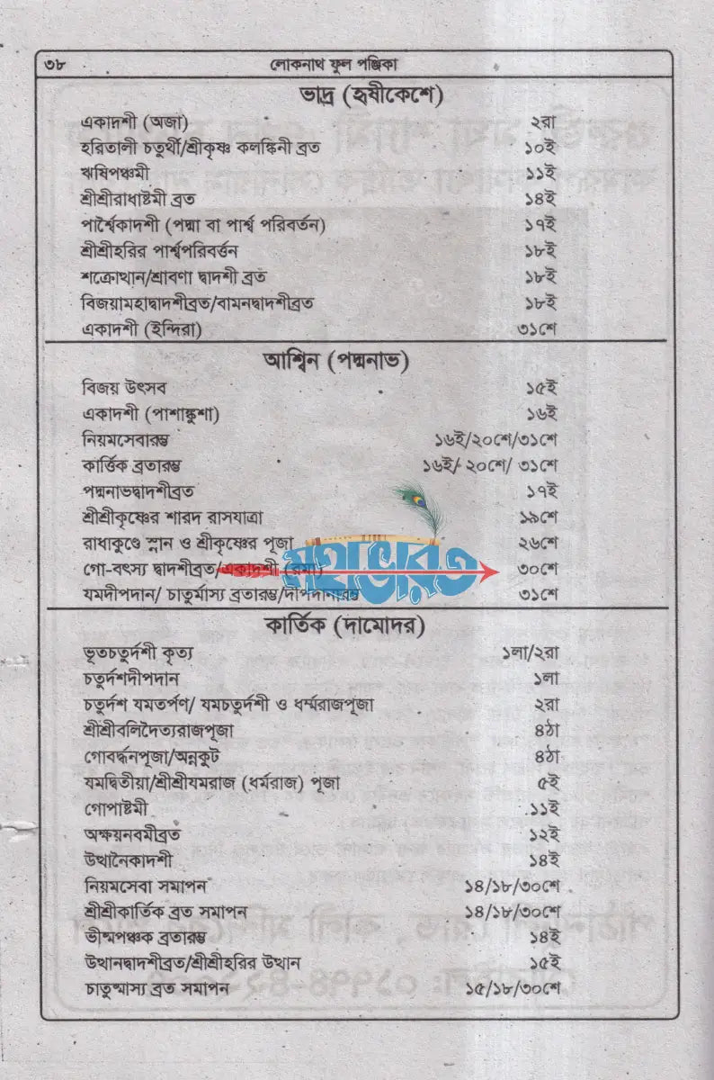 ৭৪ তম বর্ষ লোকনাথ ফুল পঞ্জিকা ১৪৩২ সনের Hindu Religious Books