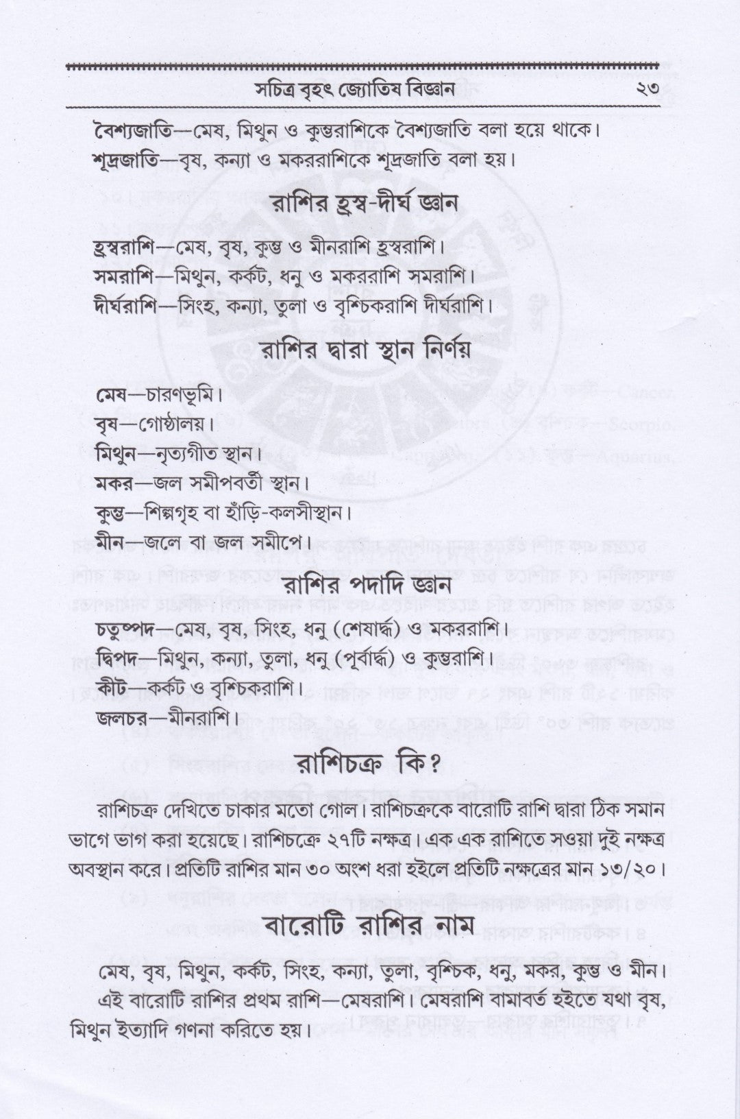 বৃহৎ ফলিত জ্যোতিষ বিজ্ঞান কোষ্ঠী বিচার পদ্ধতি