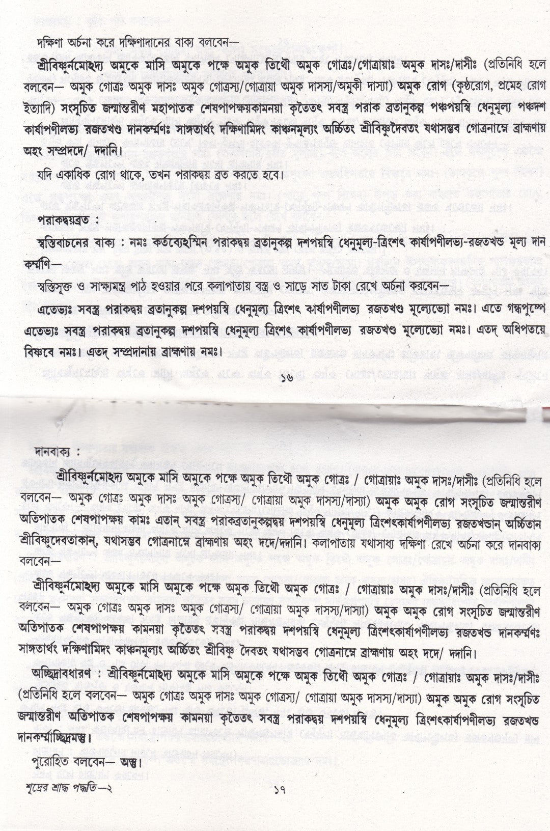 শূদ্রের শ্রাদ্ধ পদ্ধতি