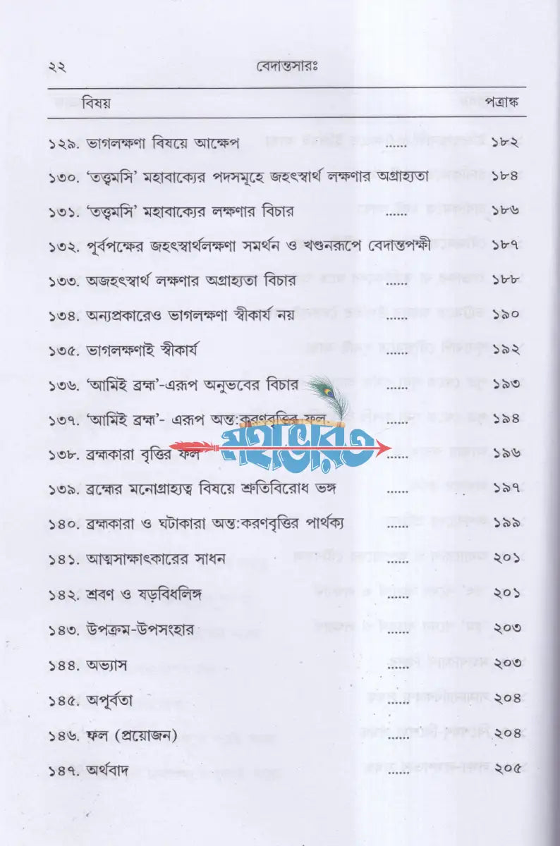 বেদান্তসারঃ Hindu Religious Books