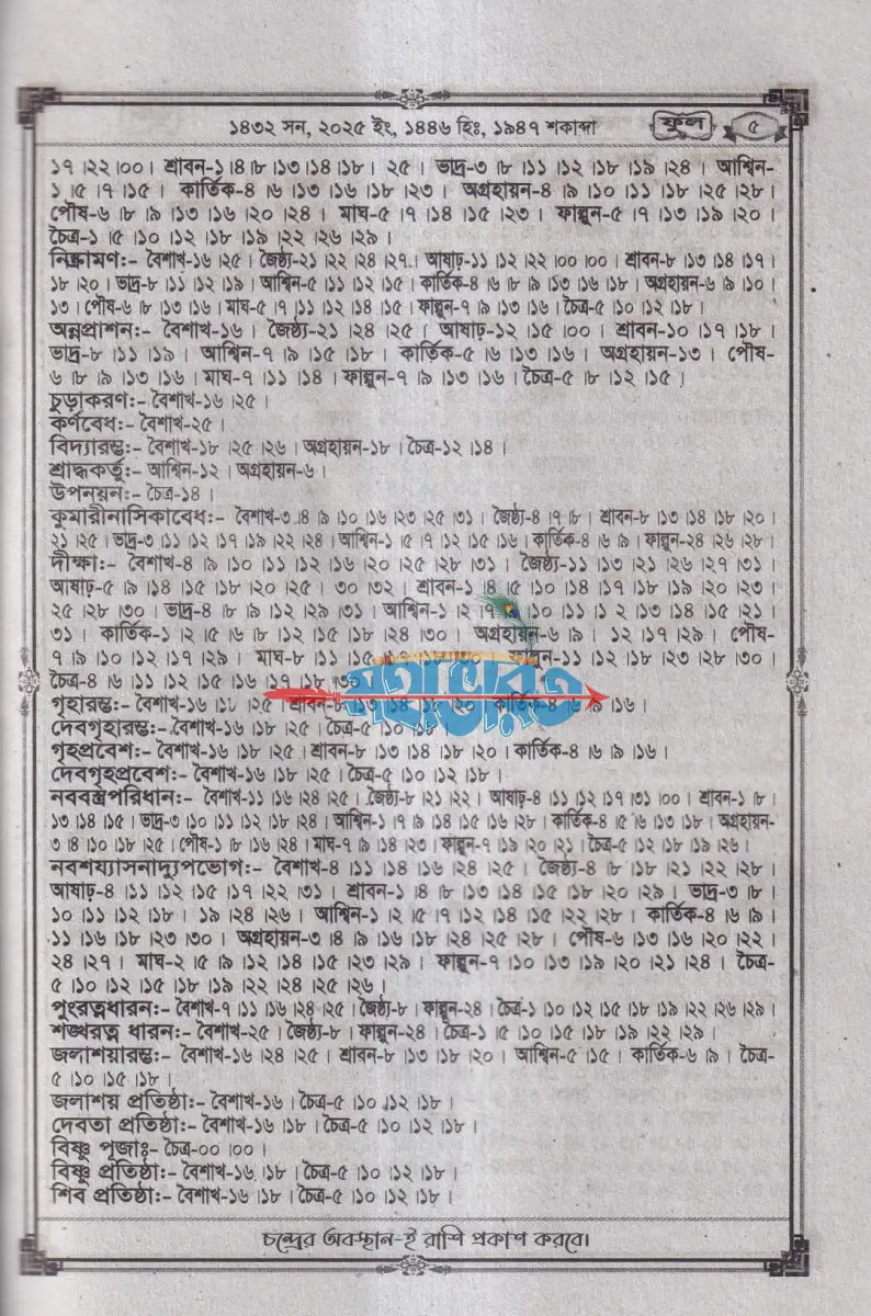 বিশুদ্ধ সংস্কার পঞ্জিকা ফুল ১৪৩২ Hindu Religious Books