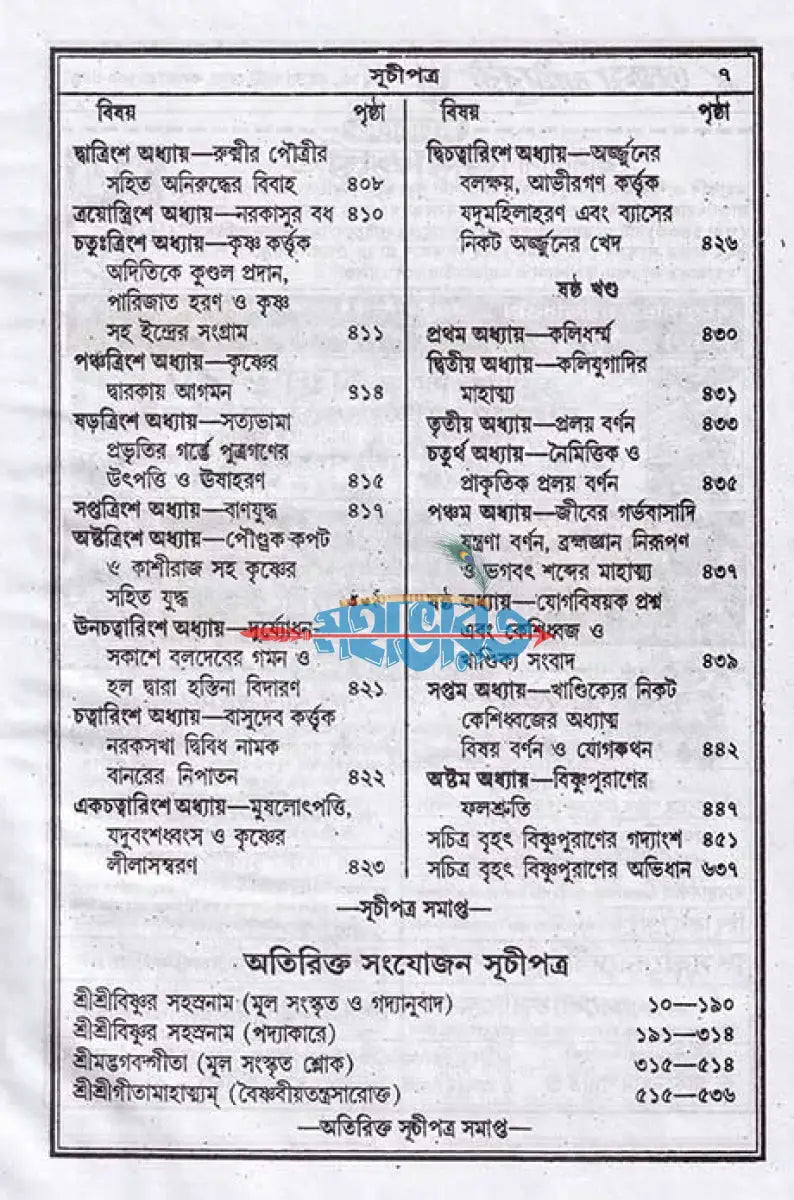 বৃহৎ সচিত্র বিষ্ণুপুরাণ বাংলাদেশী ছাপা Hindu Religious Books