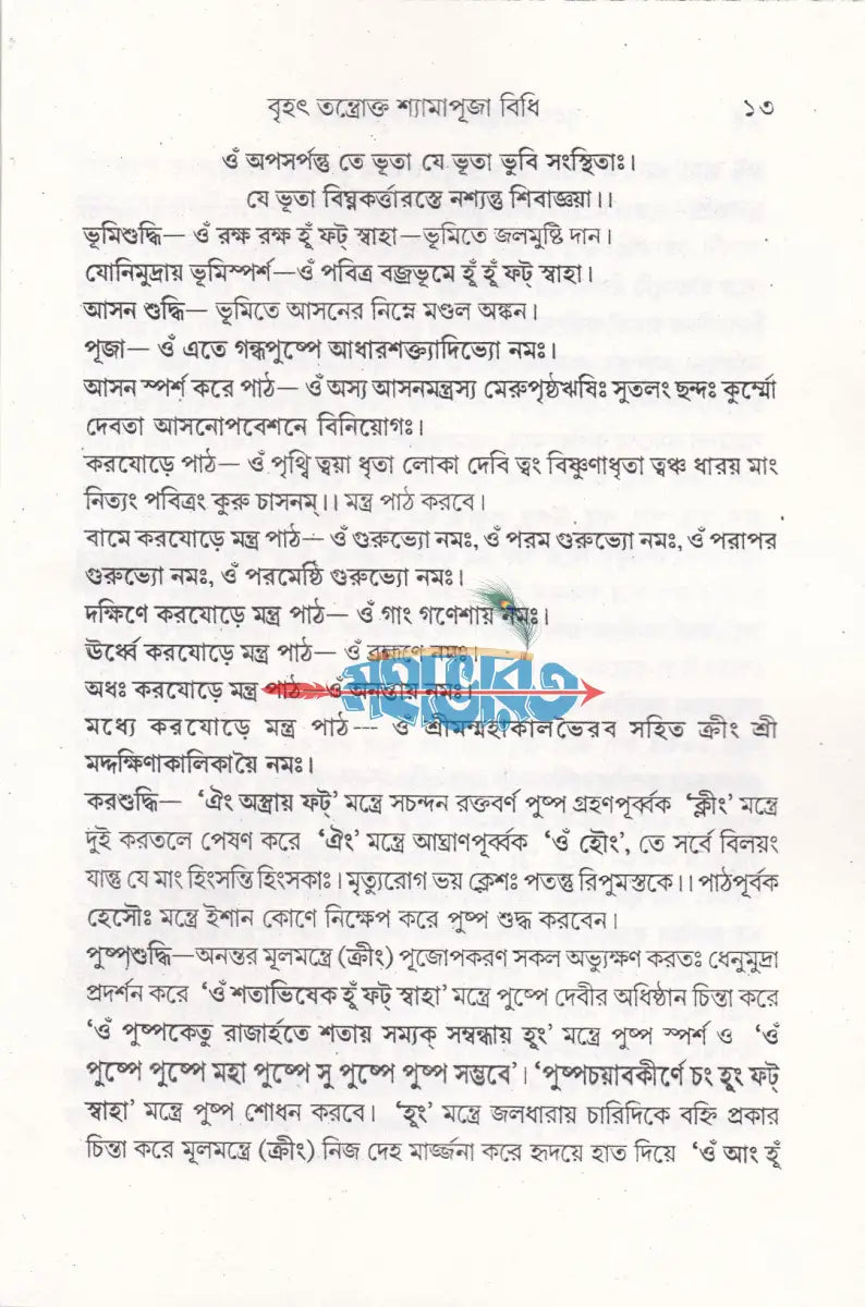 বৃহৎ তন্ত্রোক্ত শ্যামাপূজা বিধি Hindu Religious Books