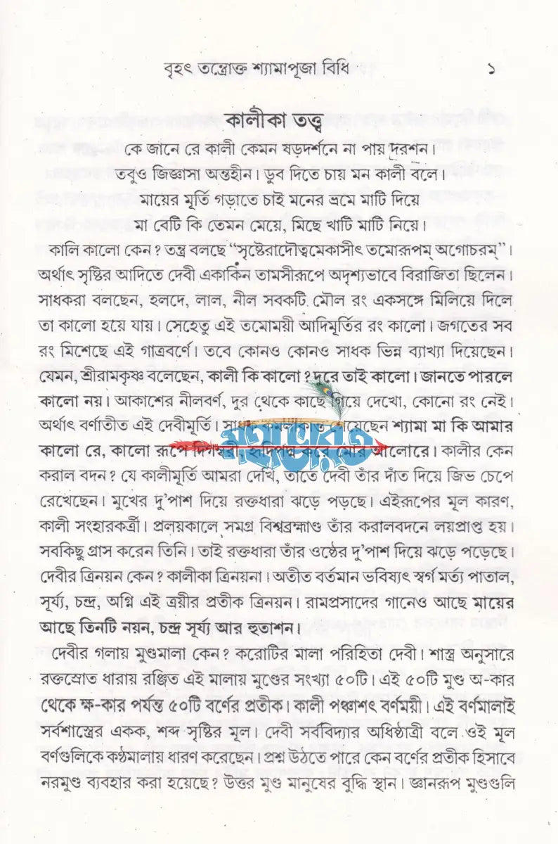 বৃহৎ তন্ত্রোক্ত শ্যামাপূজা বিধি Hindu Religious Books
