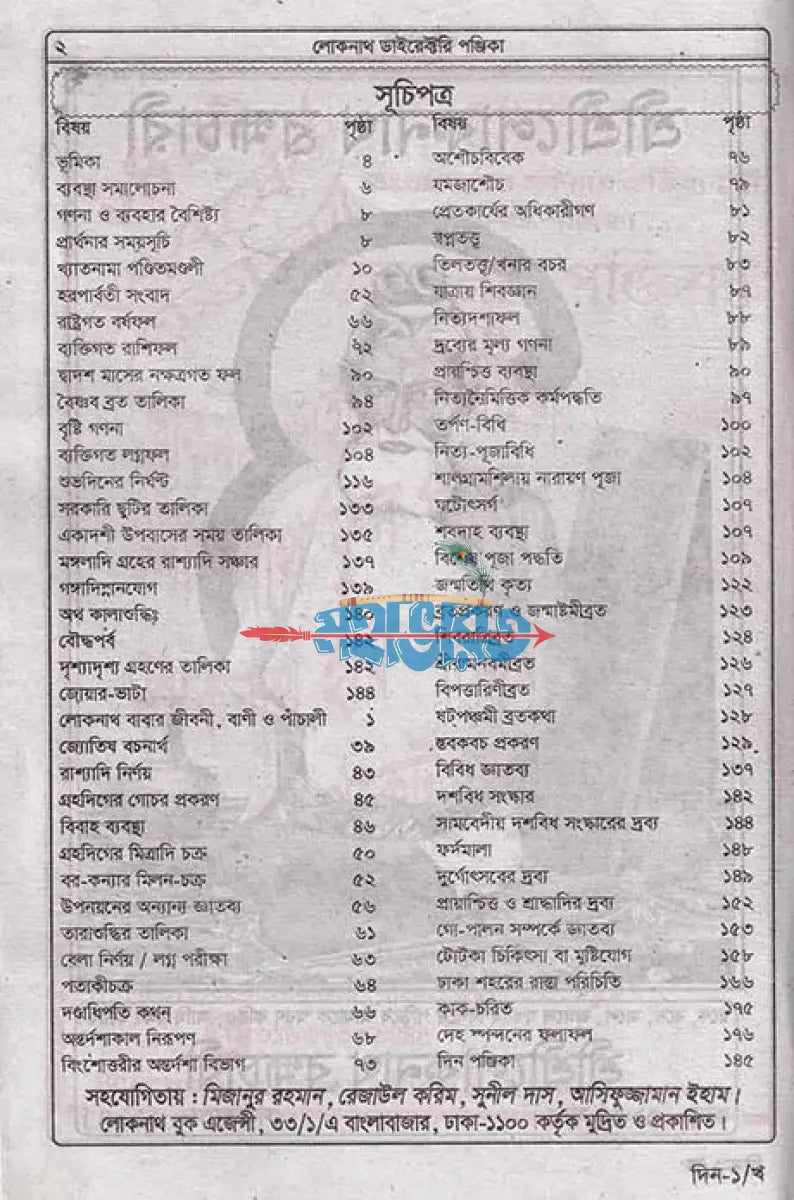 লোকনাথ ডাইরেক্টরী ১৪৩১ সনের Hindu Religious Books