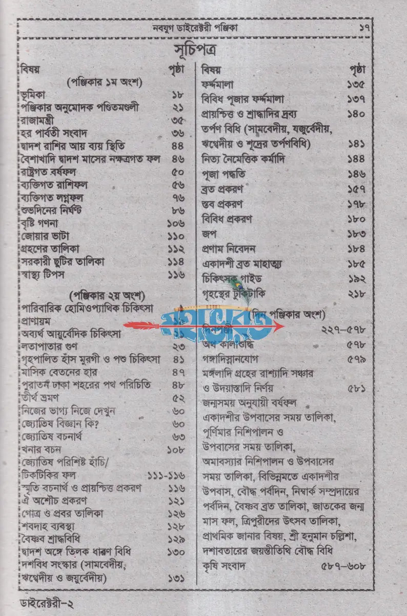 নবযুগ ডাইরেক্টরী পঞ্জিকা সন ১৪৩২ Hindu Religious Books