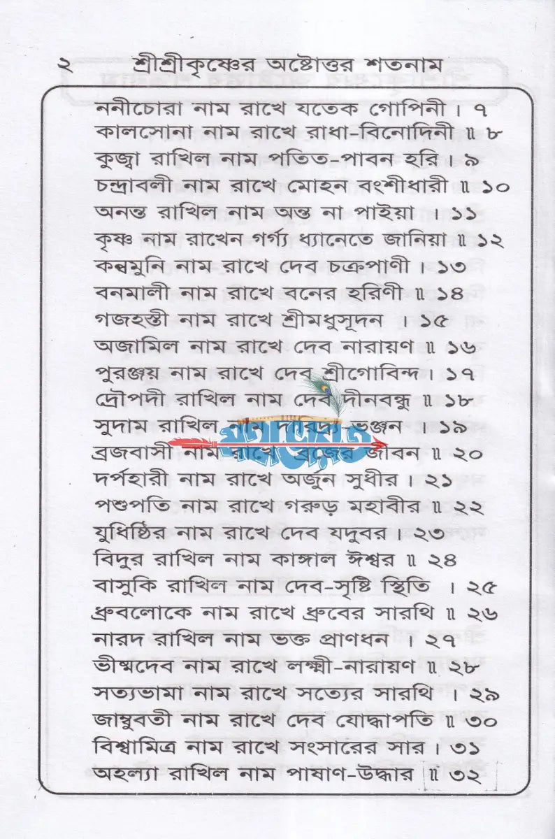 শ্রীশ্রী কৃষ্ণের অষ্টোত্তর শতনাম Hindu Religious Books