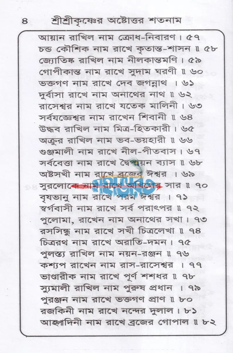 শ্রীশ্রী কৃষ্ণের অষ্টোত্তর শতনাম Hindu Religious Books